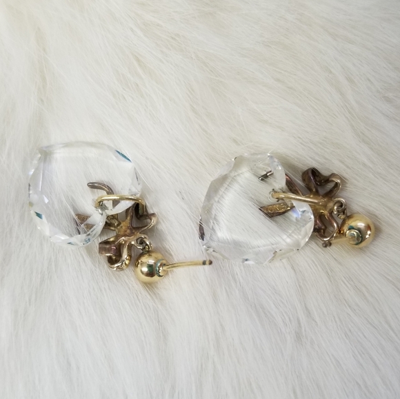 Vintage Lenox crystal heart earrings - Picture 4 of 11